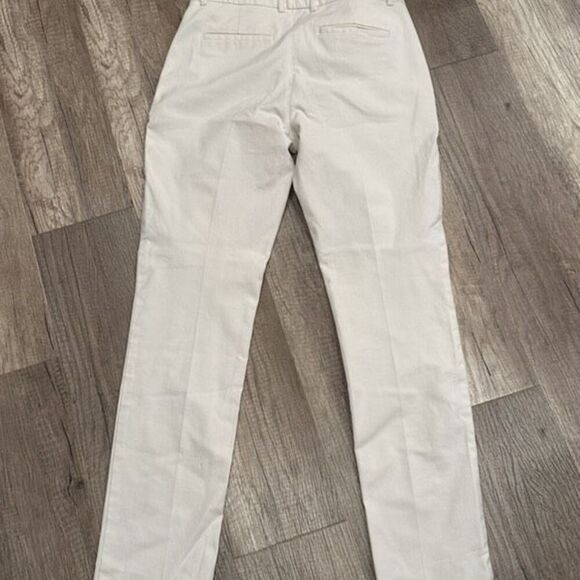 Theory Wool Blend Off White Textured Trouser Slim Fit Pants Tuxedo Pants Size 4 - Picture 14 of 14